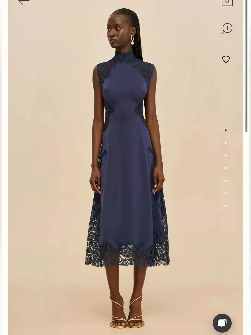 Cult Gaia Anima lace high neck sleeveless midi dress Deep Lake Midi